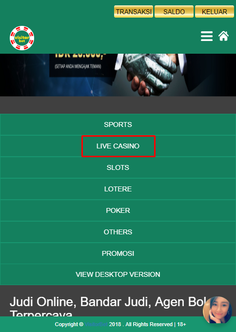 Panduan Permainan Ebet Casino Visitorbet Versi Mobile