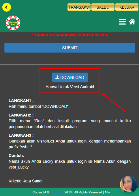Panduan Permainan Ebet Casino Visitorbet Versi Mobile